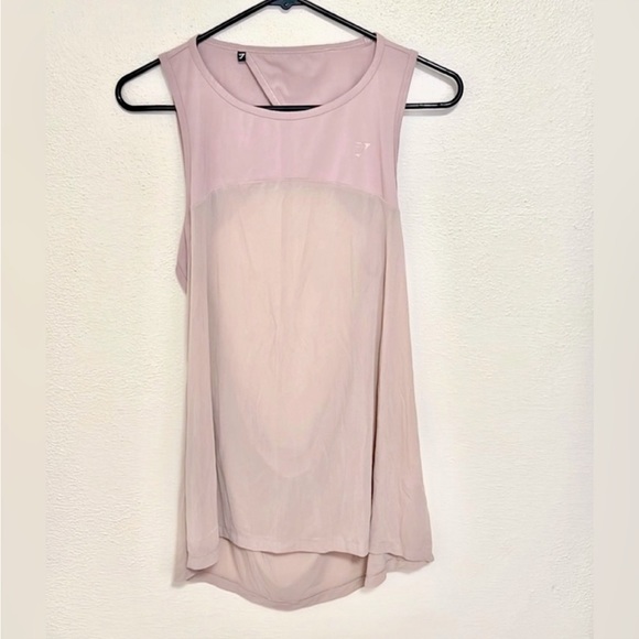 Gymshark Blush Mesh Tank Athletic Top - Picture 3 of 3